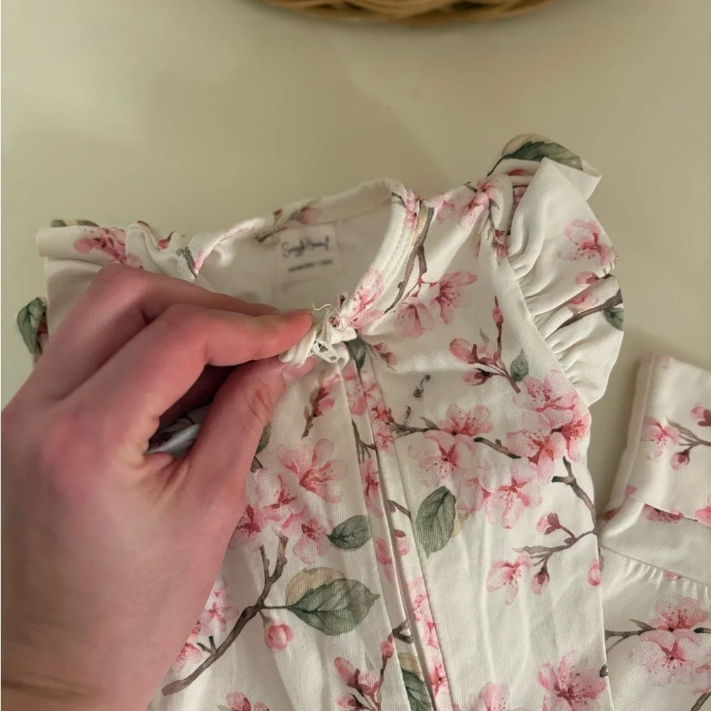 Floral newborn footie & swaddle blanket (NWT) bundle